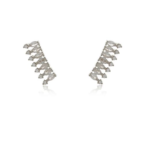 Ear Cuff Pedras Folhas Pontos de Luz