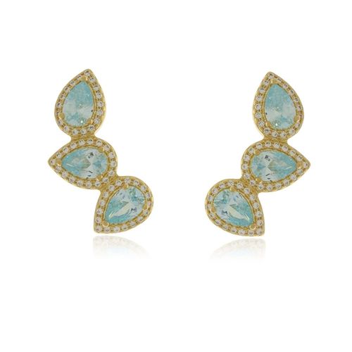 Ear Cuff Pedras Gotas Volta Cravejada