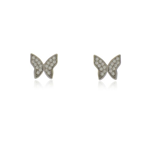 Brinco Borboleta Toda Cravejada