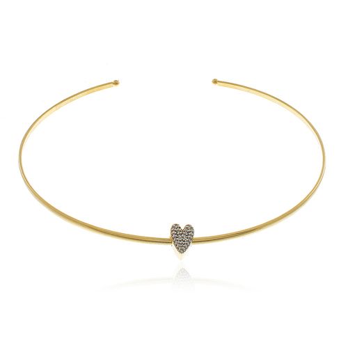 Choker Aro Coração Cravejado