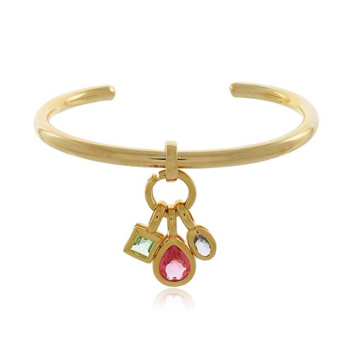 Bracelete Aro Nó Pedras Variadas Penduradas