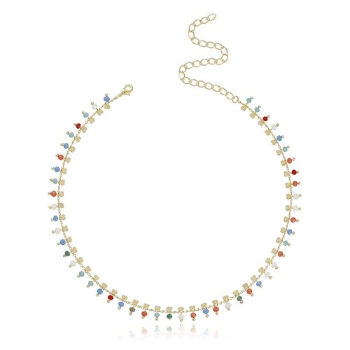 Choker Micangas Coloridas Penduradas