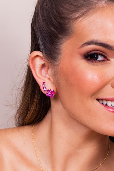 Ear Cuff Pedras Gota Oval Retangular