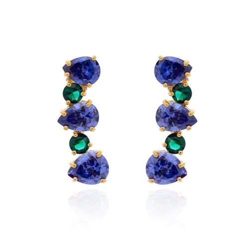 Ear Cuff Pedras Gotas Circulares