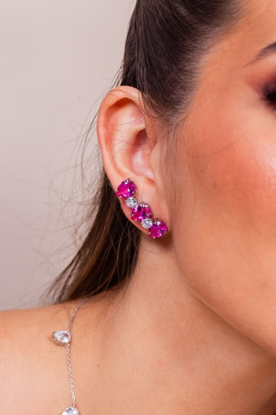 Ear Cuff Pedras Gotas Circulares