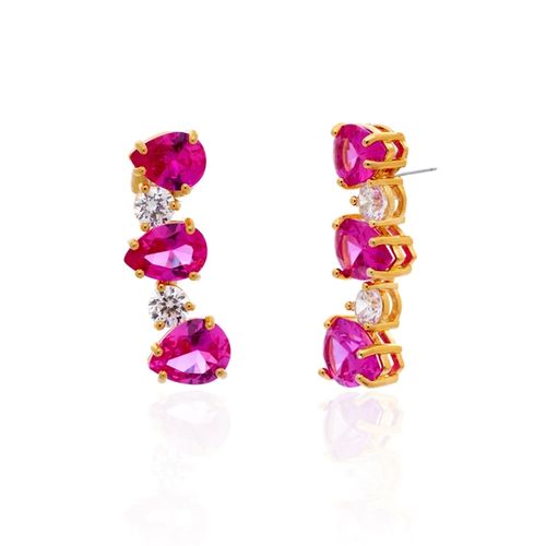 Ear Cuff Pedras Gotas Circulares