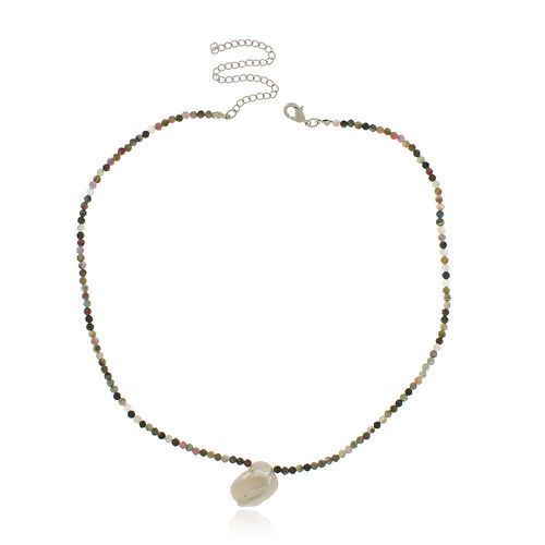 Colar Pedras Jade Pérola Irregular