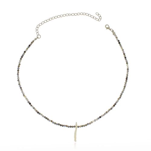 Choker Pedras Jade Pérola Palito