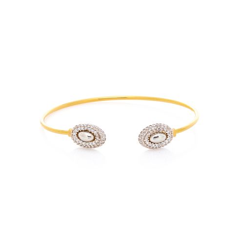 Bracelete Aro Pontas Ovais Lisos Cravejadas