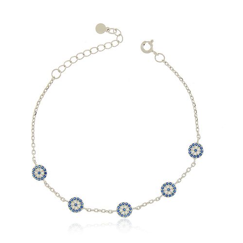 Pulseira Círculos Olhos Gregos Cravejados