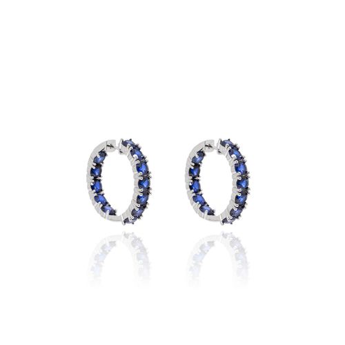 Argola Toda Cravejada Pedras Circulares 5 MM