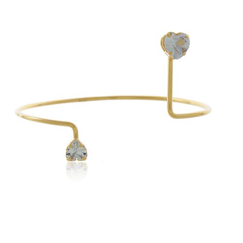 Bracelete Aro Pedras Corações