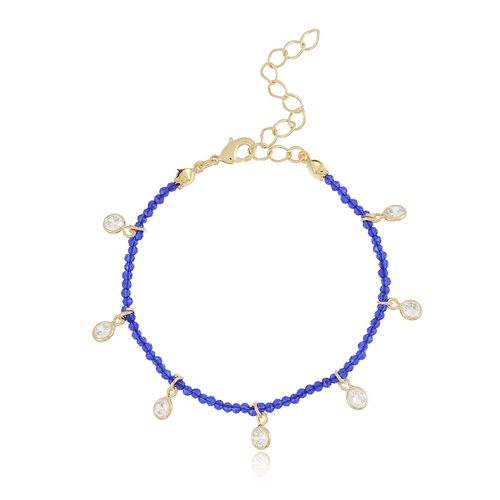 Pulseira Cristais Pontos de Luz Pendurados