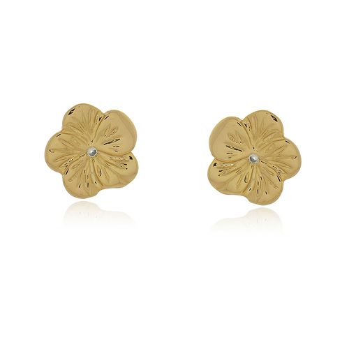 Brinco Flor Meio Ponto de Luz