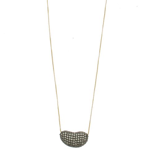 Colar Pingente Oval Cravejado