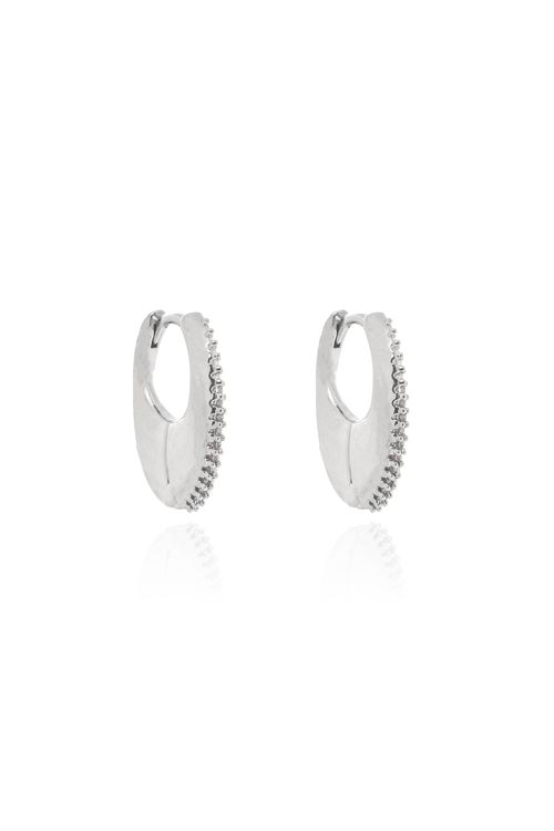 Argola Oval Metade Cravejada
