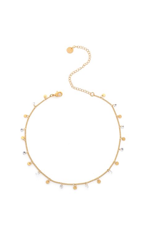 Choker Plaquinhas e Ponto Luz Pendurados