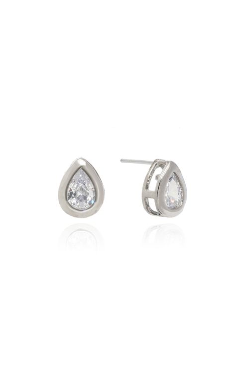 Brinco Pedra Gota Base Lisa
