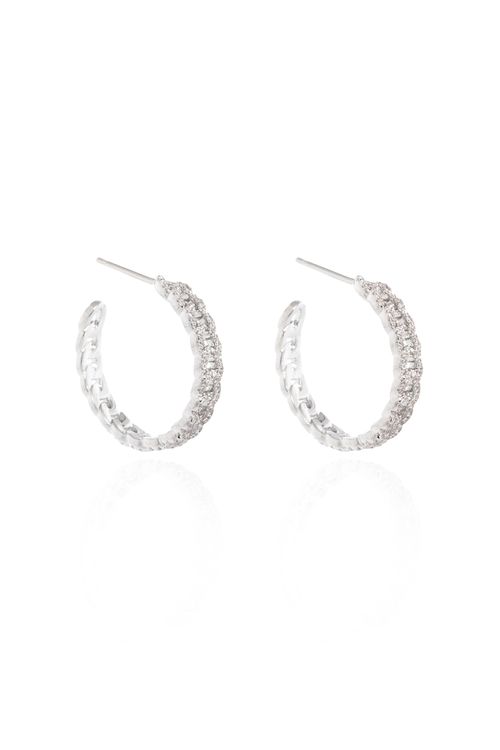 Argola Metade Elos Cravejados G