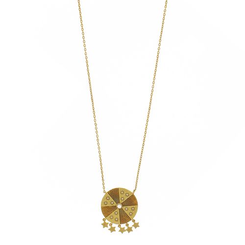 Colar Circulo Estrelinhas Penduradas