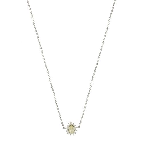 Colar Pedra Gota Volta Cravejada