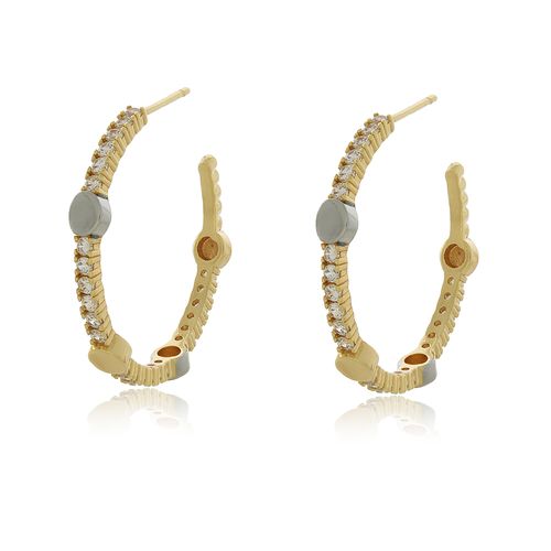 Argola Cravejada Círculos Lisos GG