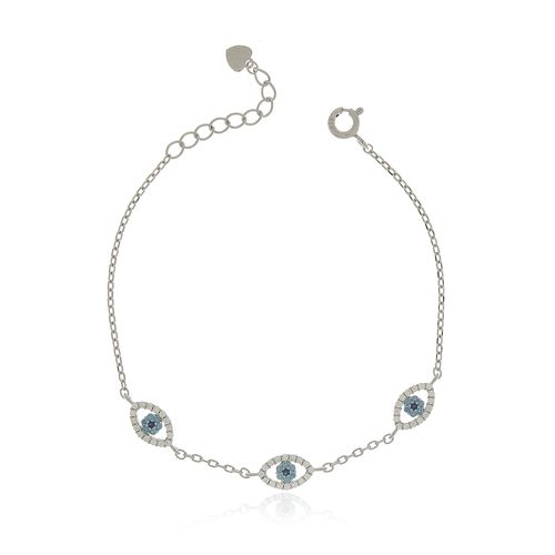 Pulseira Três Olhos Gregos Cravejados