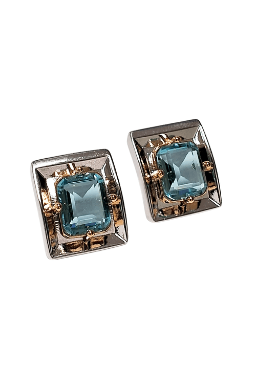 Brinco Pedra Quadrada Base Concava