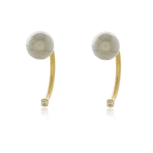 Ear Jacket Palito Curvado Ponto de Luz Tarraxa Esfera