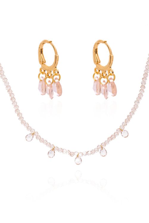 Conjunto Cristais Gotas Penduradas