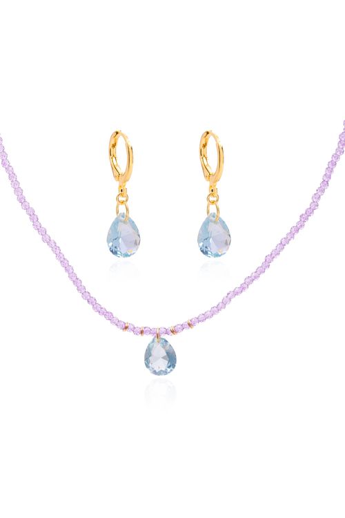 Conjunto Cristais Pedras Gotas