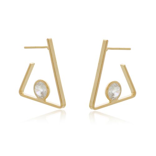 Argola Aberta Triangular Ponto Luz