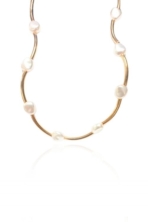 Colar Tubos Pérolas