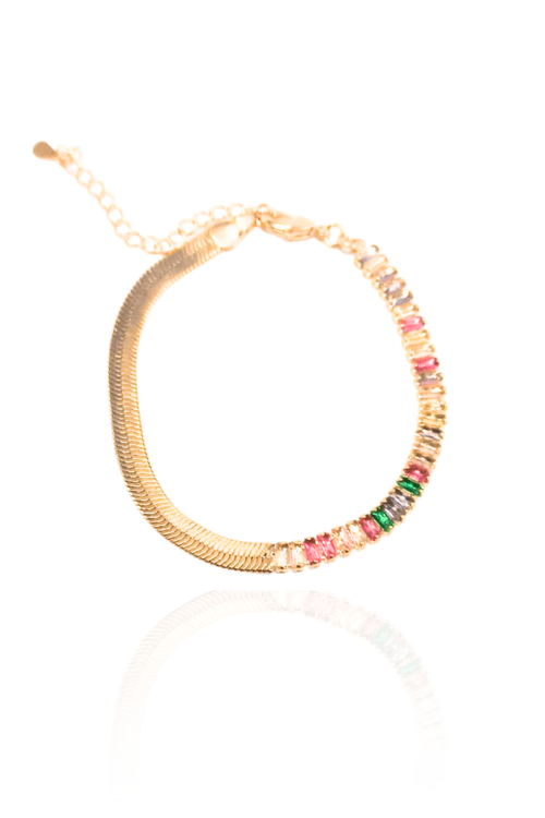 Pulseira Fita Metade Baguetes