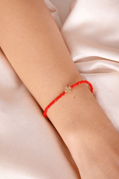 Pulseira Cristais Trevo Liso