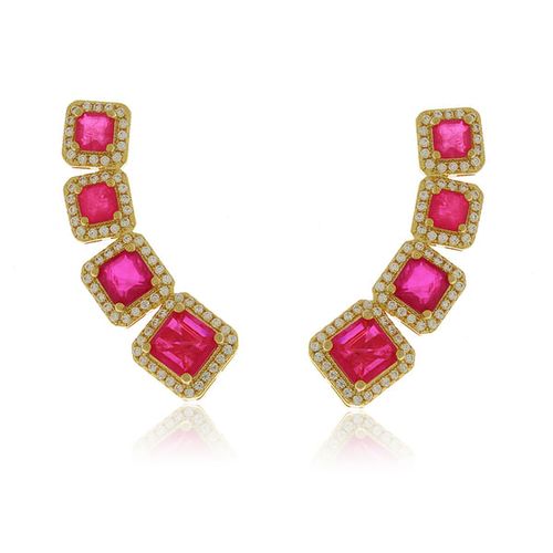 Ear Cuff Quadrados Volta Cravejada