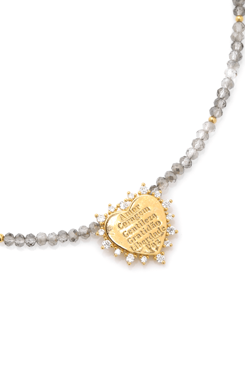 Choker Cristais Coração Volta Cravejada