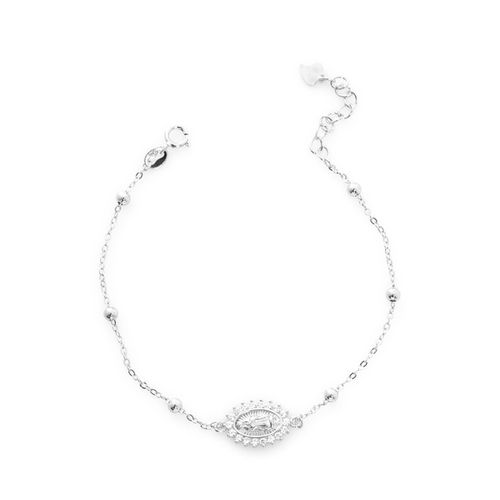 Pulseira Oval Nossa Sra Volta Vazada Cravejada