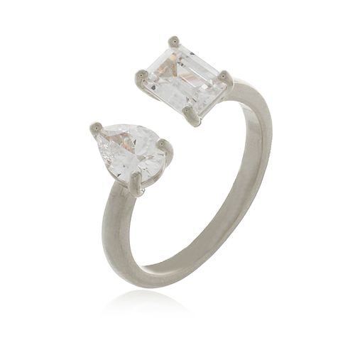 Anel Regulável Pedra Gota Retangular