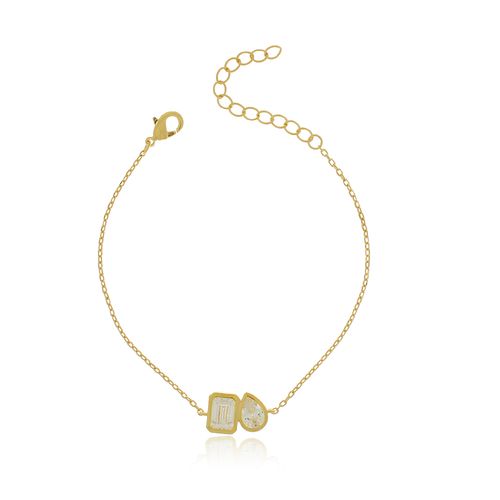 Pulseira Pedra Gota Retangular