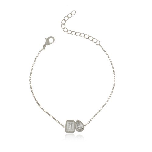 Pulseira Pedra Gota Retangular