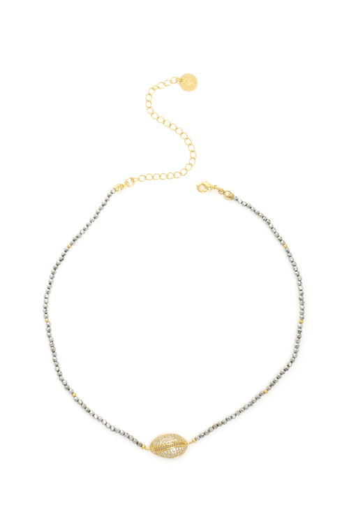 Choker Cristais Búzio Cravejado