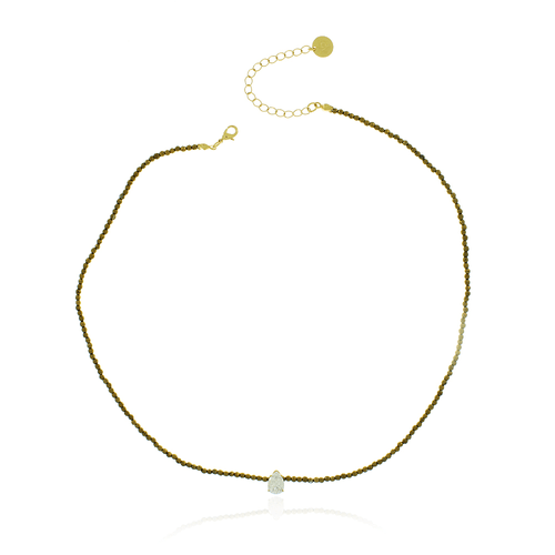 Colar Cristais Pedra Gota