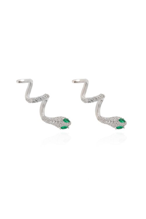 Brinco Serpente Voltas Cravejadas