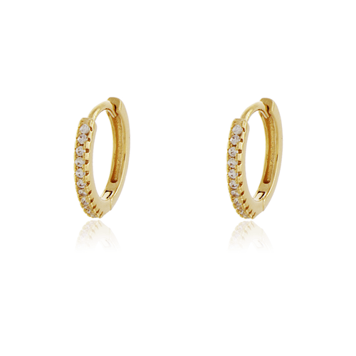 Argolinha Fina Metade Cravejada