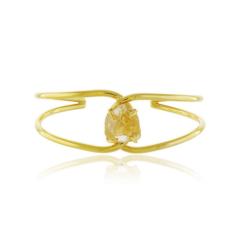 Bracelete Aro Pedra Citrino Bruto