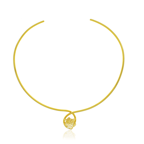 Choker Aro Pedra Citrino Bruto