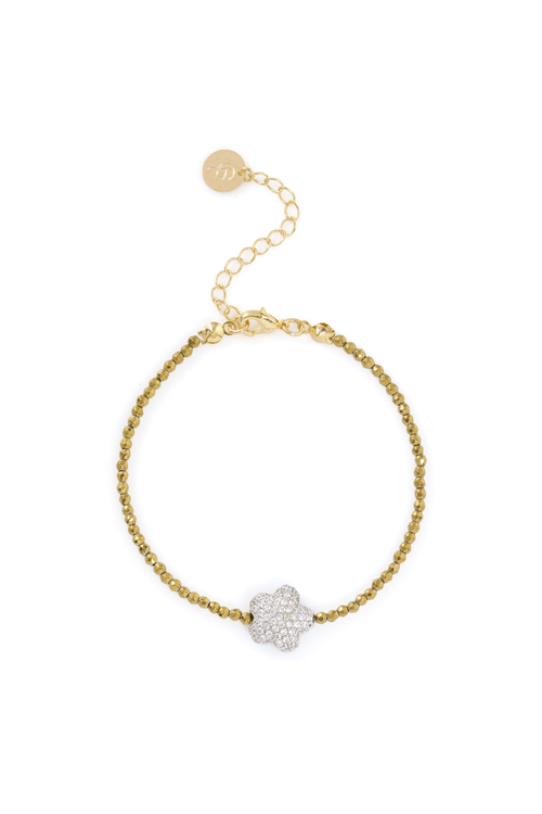 Pulseira Cristais Flor Cravejada