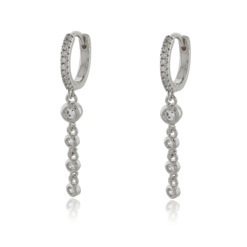 Argolinha Metade Cravejada Pontos de Luz Pendurados