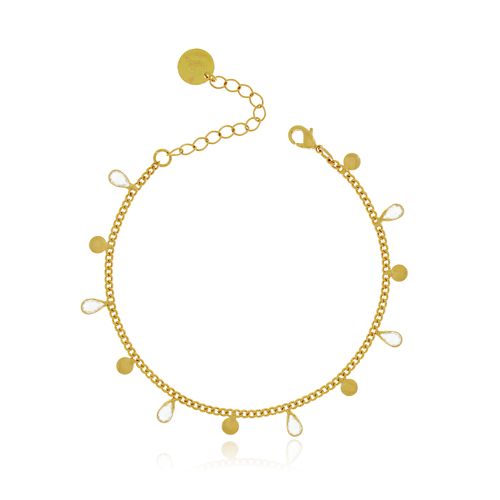 Pulseira Pedras Gotas Círculos Lisos